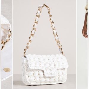 Caterina Bertini | White Woven Shoulder Bag